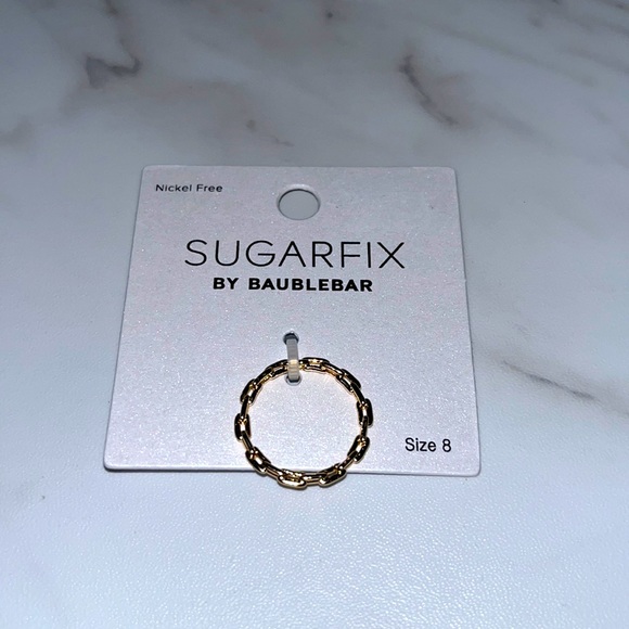 NEW Baublebar sugarfix nickel free gold color ring sz 8 - Picture 3 of 3